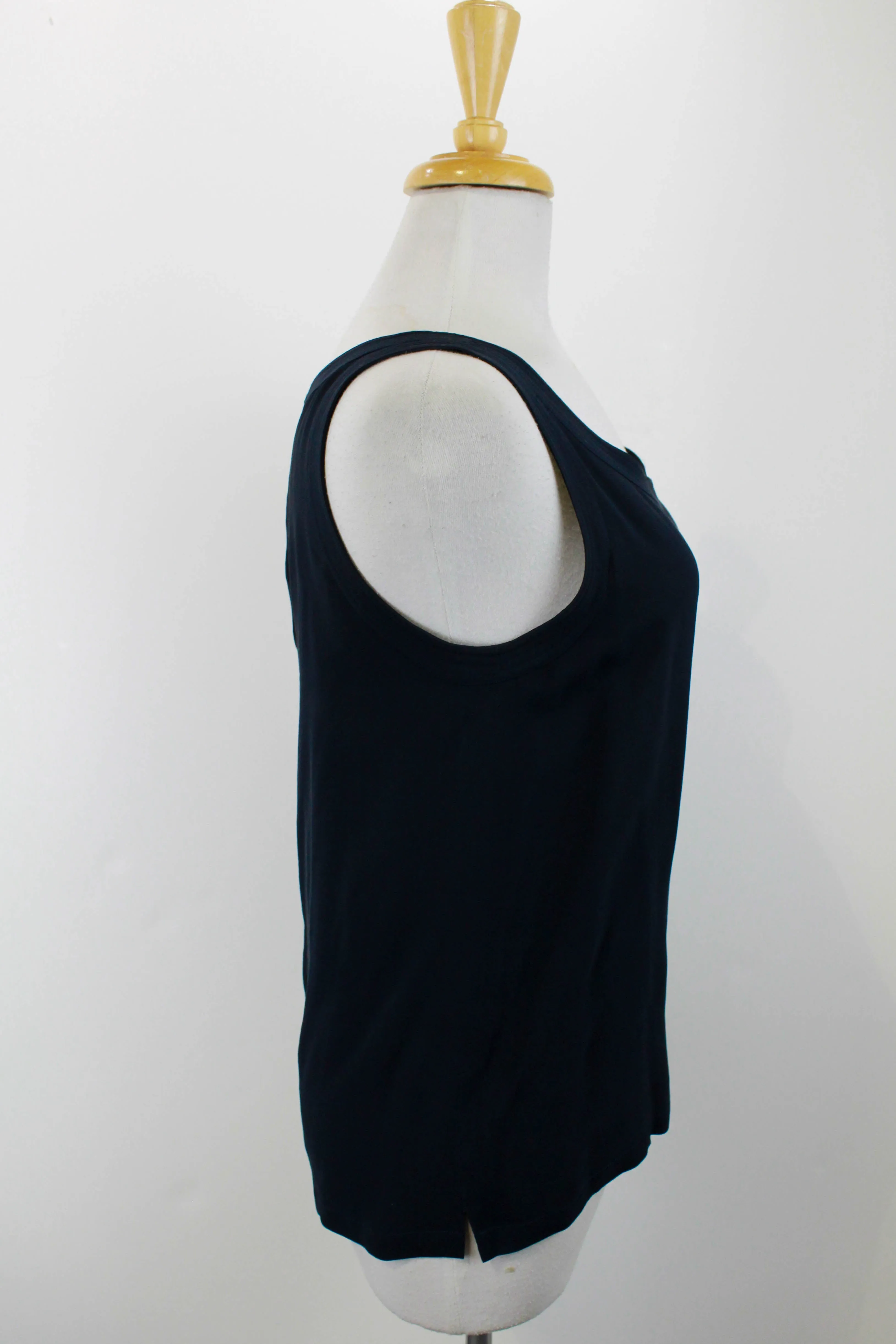 Chanel Navy Blue Silk Tank Top