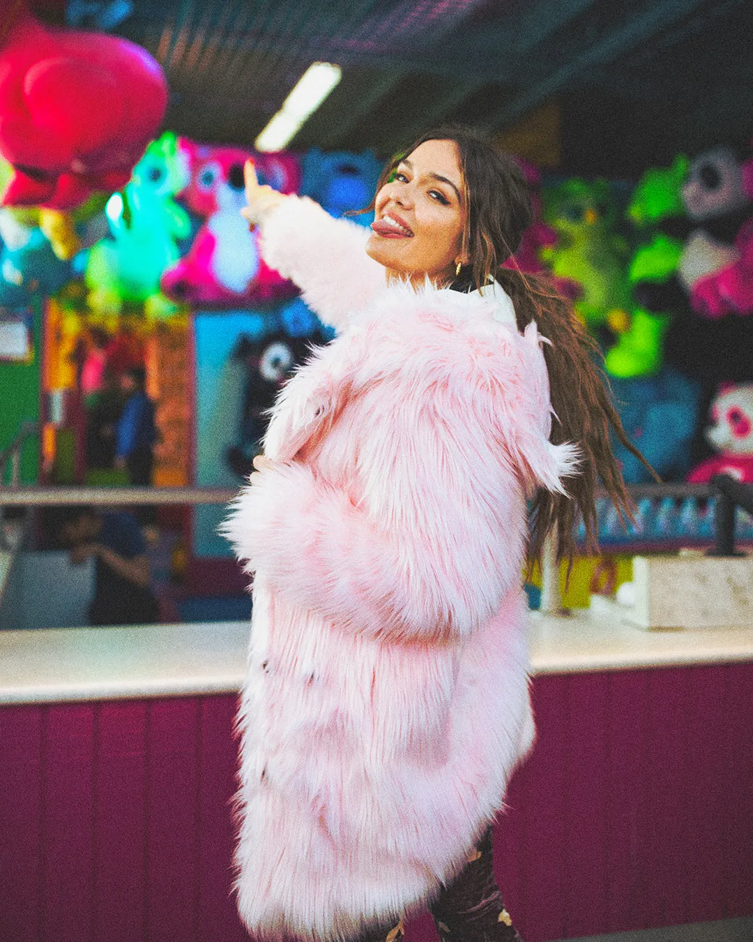 Classic Women's Pink Faux Fur Coat | Flamingo Wolf