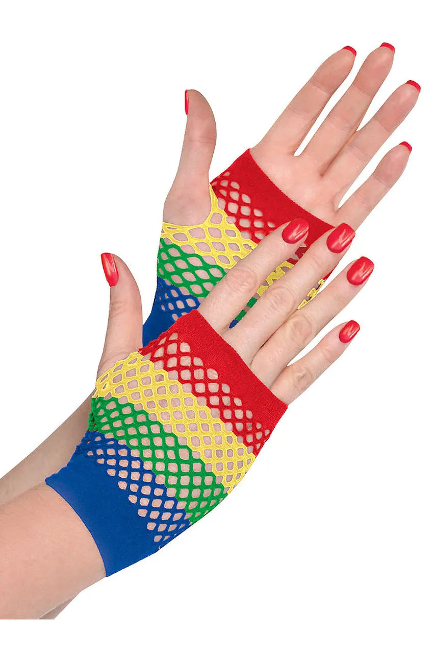 Color Wheel Fishnet Glovelettes