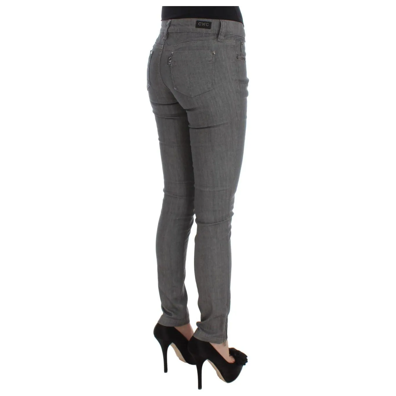 Costume National Chic Gray Slim-Fit Designer Jeans