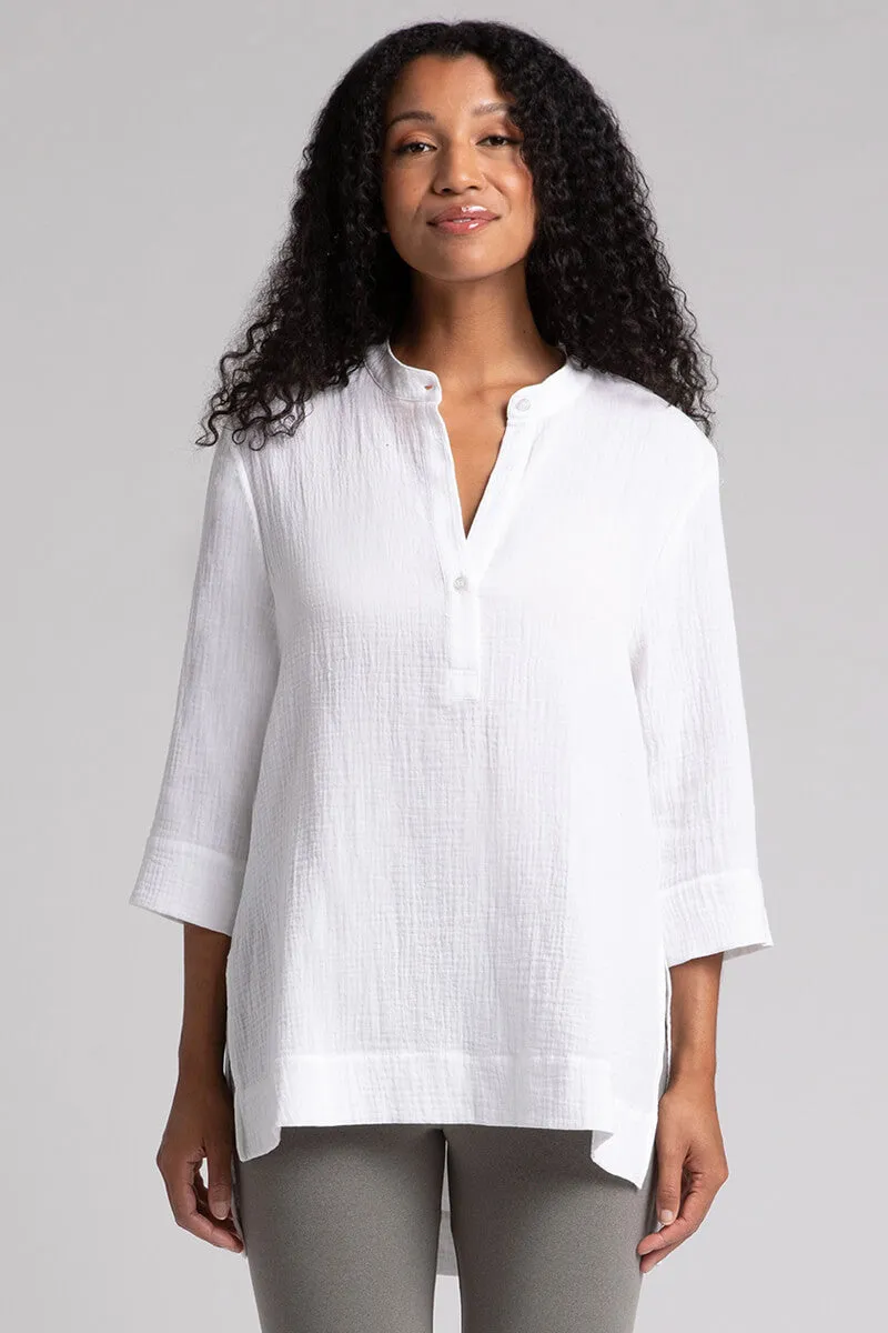 Cotton Gauze Overshirt | White