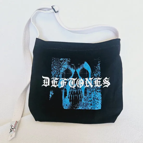 Crossbody Tee Bag - Deftones - Static Skull