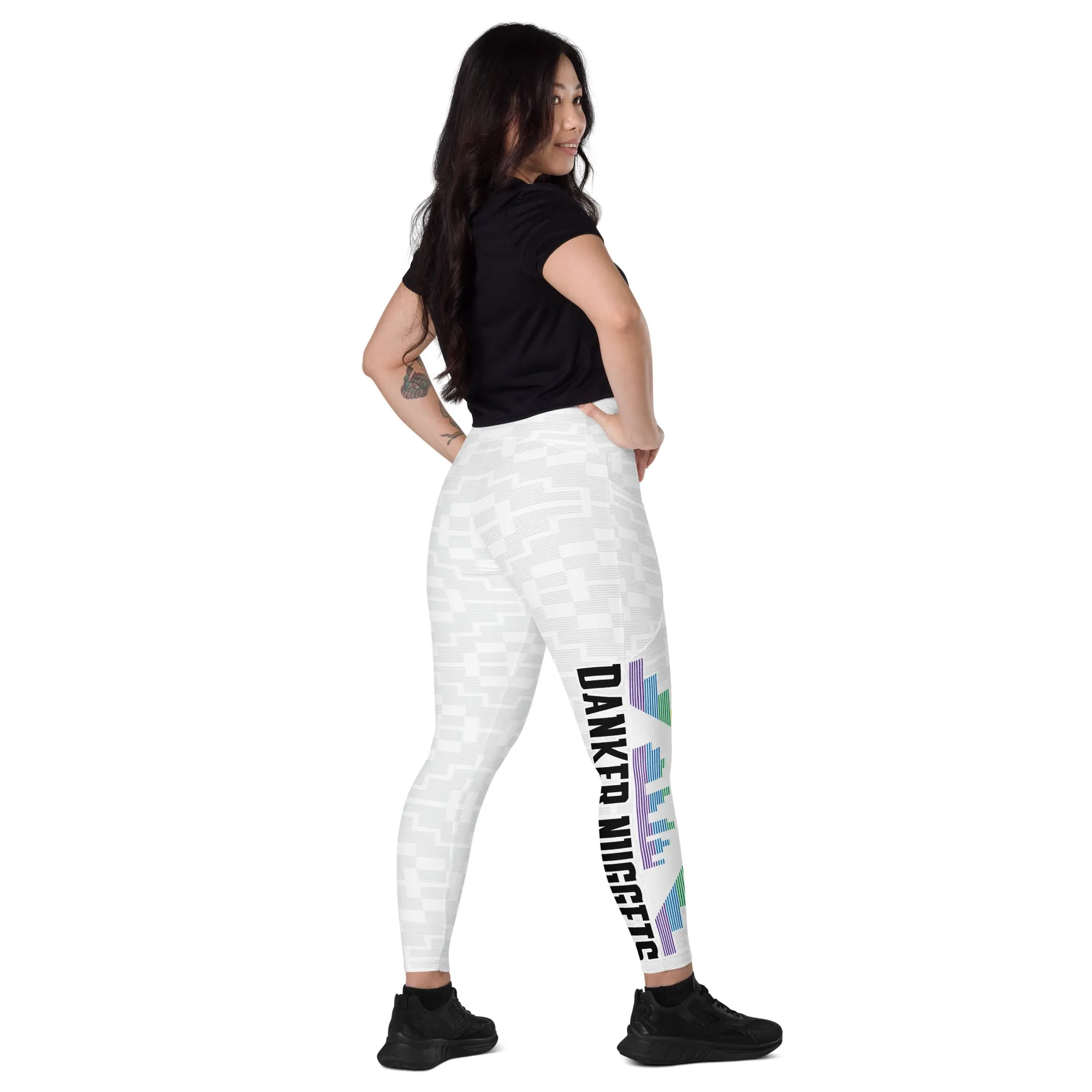 Danker Nuggets Pyramid White Womens Crossover Yoga Pants