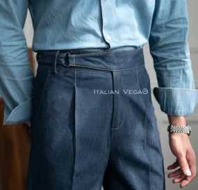 Dark Blue Denim Veteran Gurkha Trouser by Italian Vega®