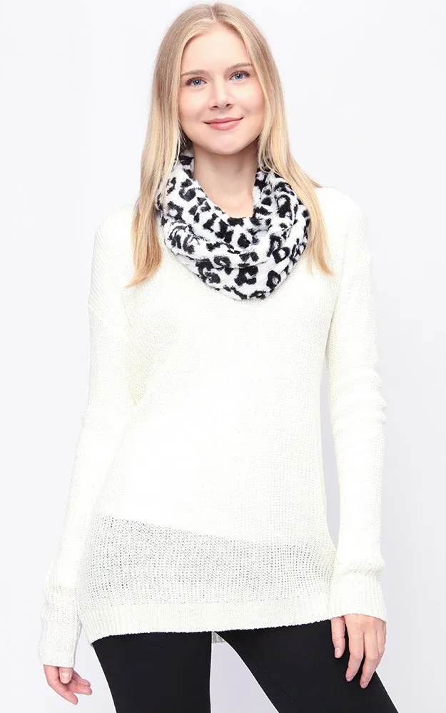 DB700 Animal Pattern Soft Faux Fur Infinity Scarf