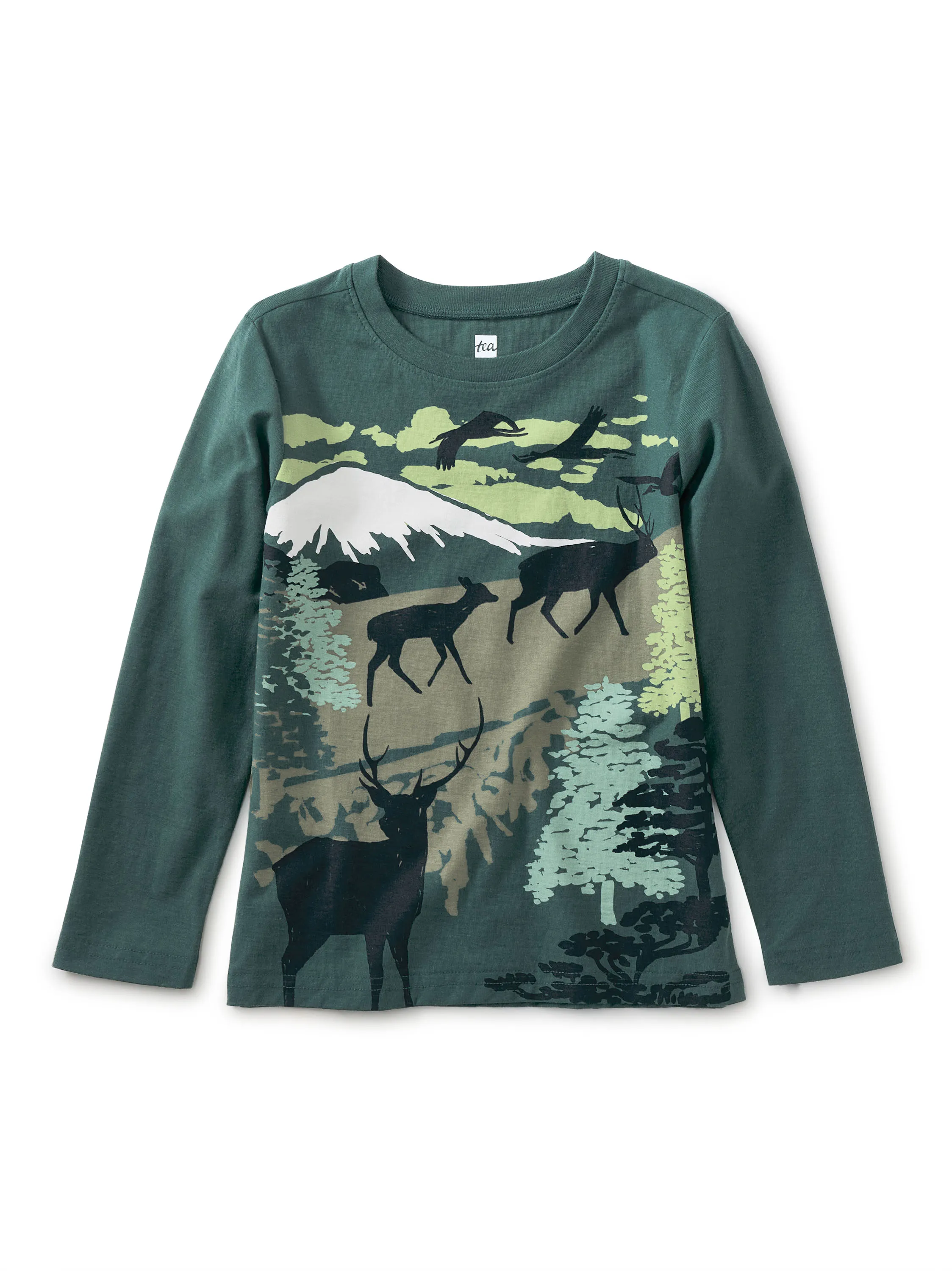 Deer Scene Long Sleeve Graphic Tee