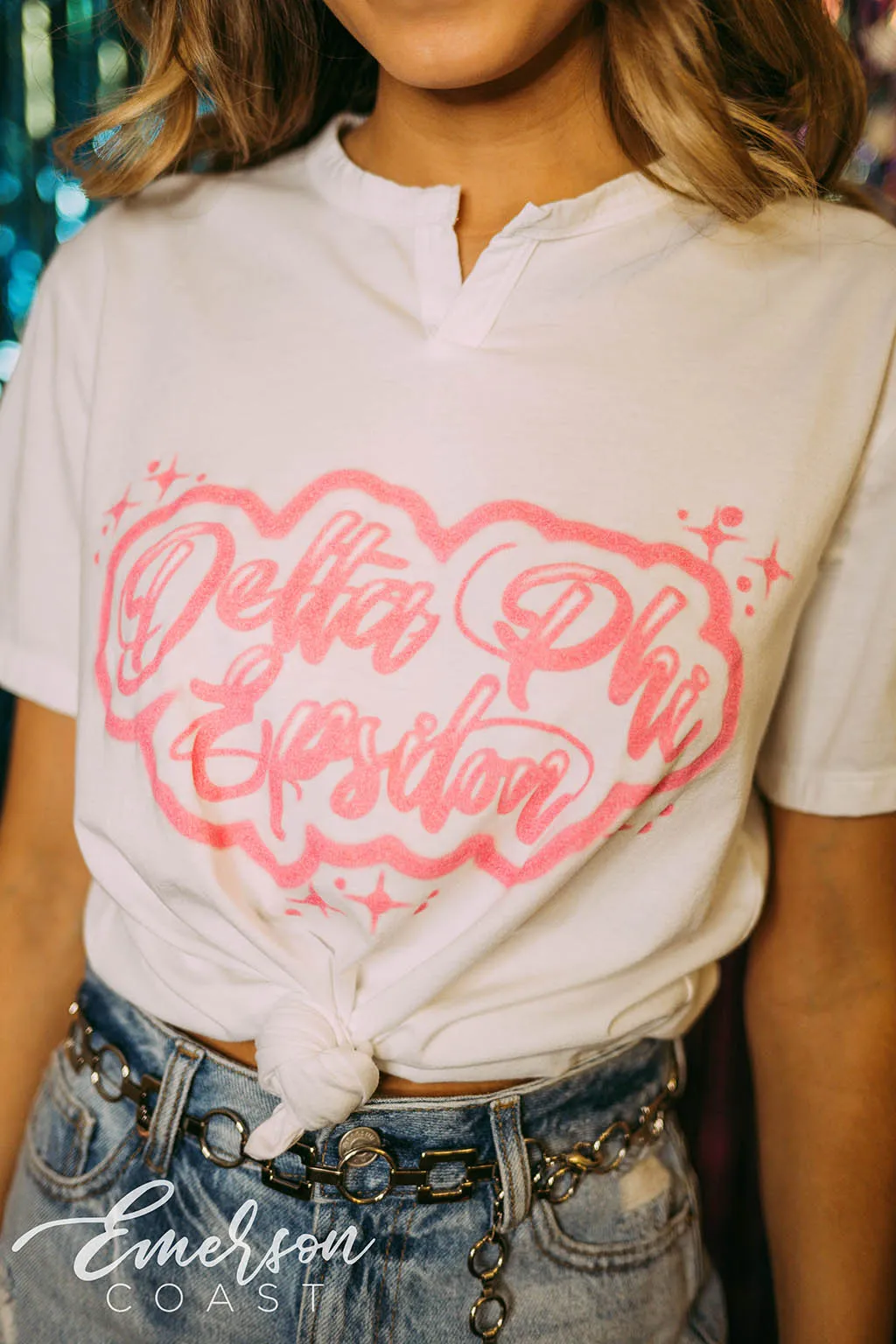 Delta Phi Epsilon 90's Airbrush Bid Day Tee