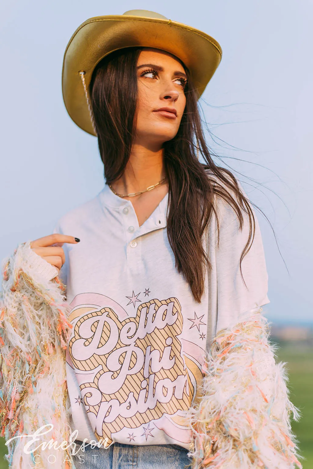 Delta Phi Epsilon Retro Golden Hour Bid Day Tee