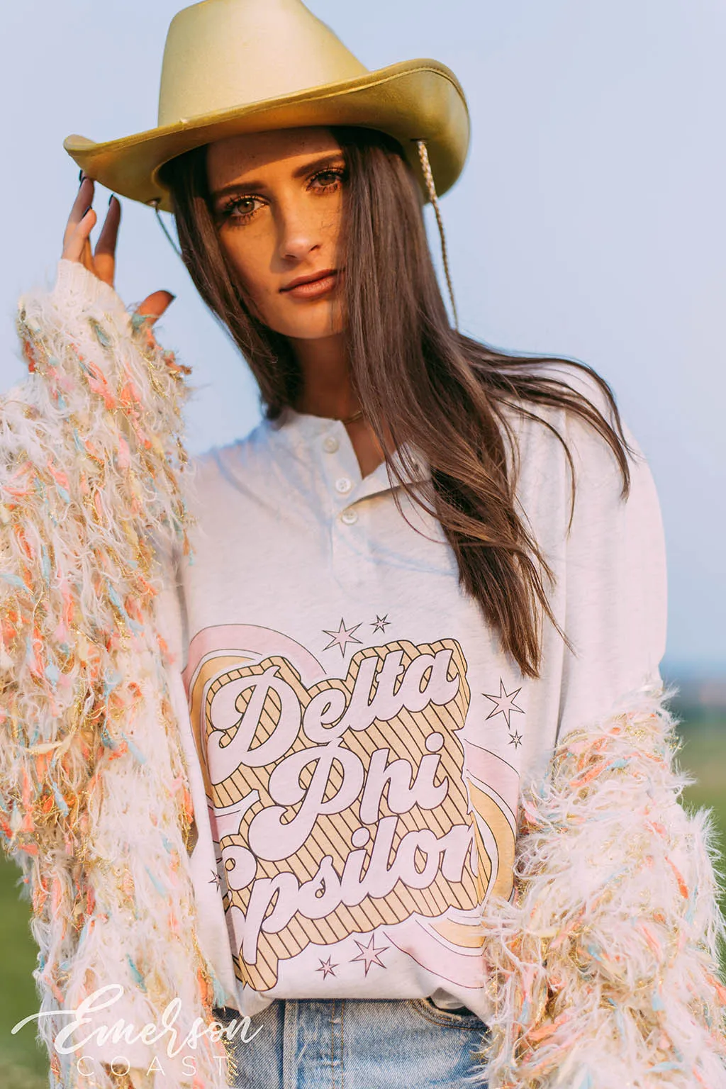 Delta Phi Epsilon Retro Golden Hour Bid Day Tee