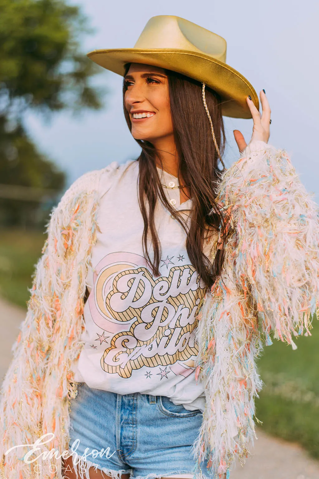 Delta Phi Epsilon Retro Golden Hour Bid Day Tee