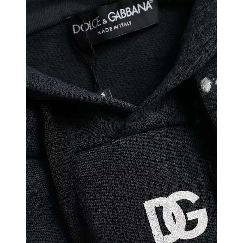 Dolce & Gabbana Black Sicilian Hooded Sweatshirt Sweater