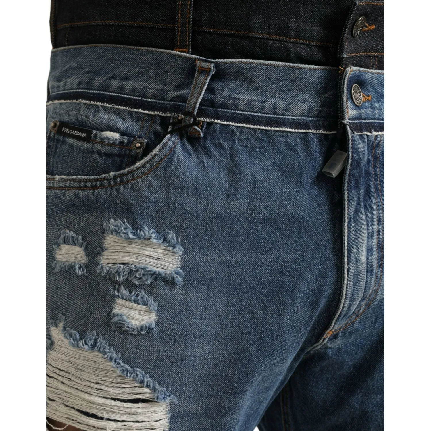 Dolce & Gabbana Chic Skinny Tattered Denim Jeans