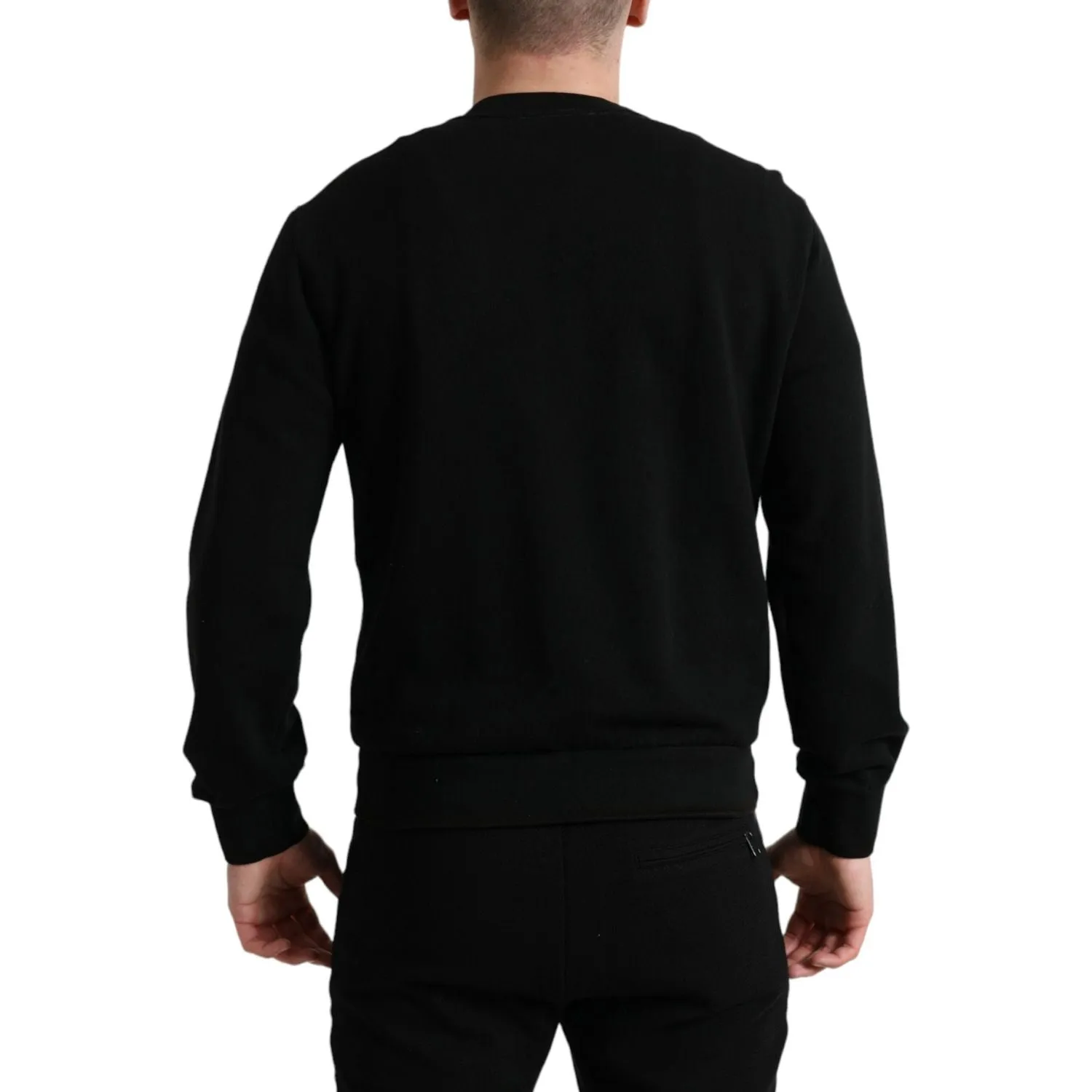 Dolce & Gabbana Elegant Crew Neck Cotton Blend Sweater