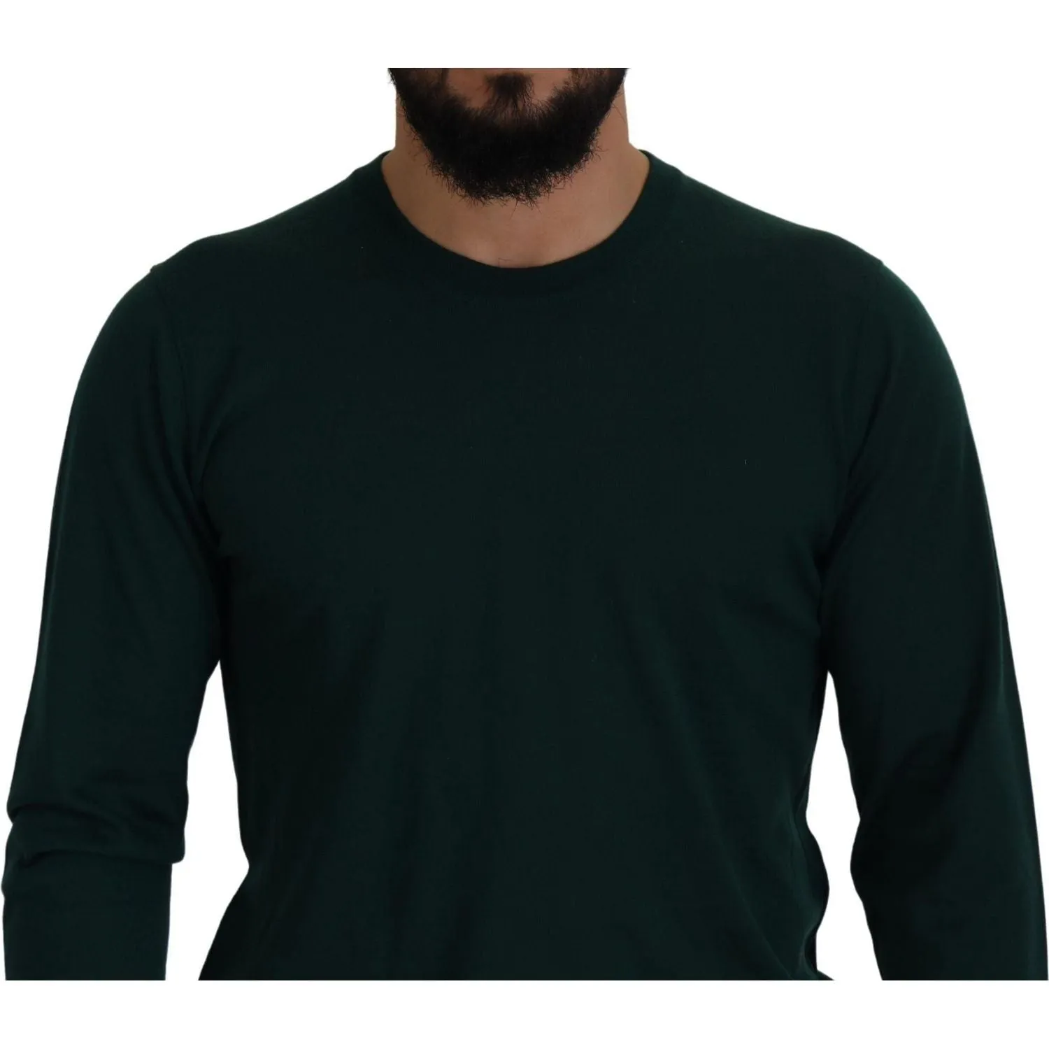 Dolce & Gabbana Elegant Green Crewneck Cashmere Sweater