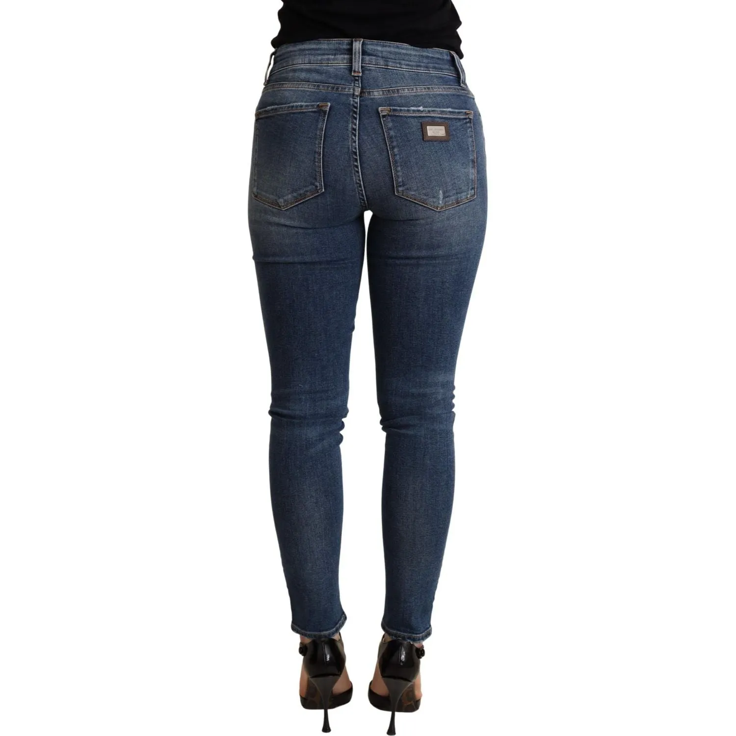 Dolce & Gabbana Elegant Mid Waist Skinny Blue Jeans