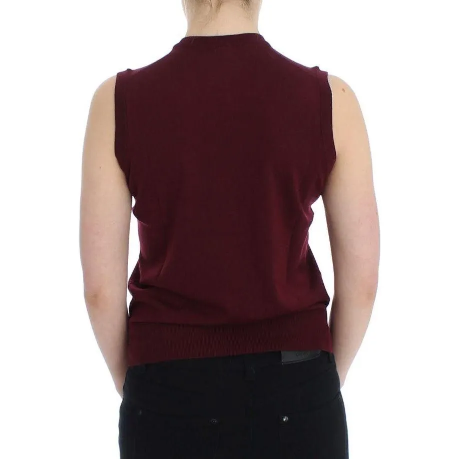 Dolce & Gabbana Elegant Red Wool Sleeveless Pullover Vest