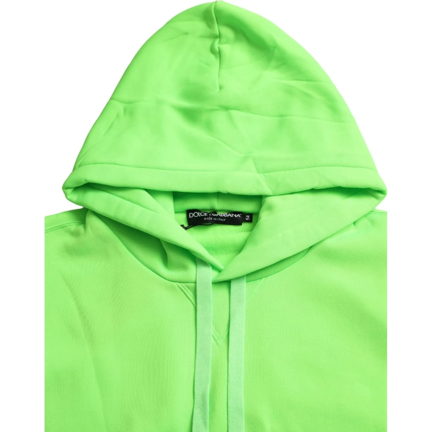 Dolce & Gabbana Neon Green Hooded Top Pullover Sweater