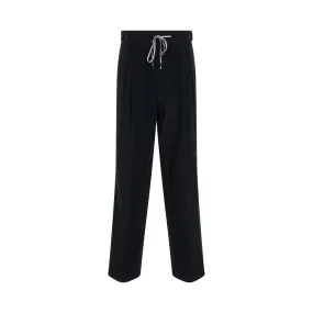 Drawstring Cotton Pants in Black