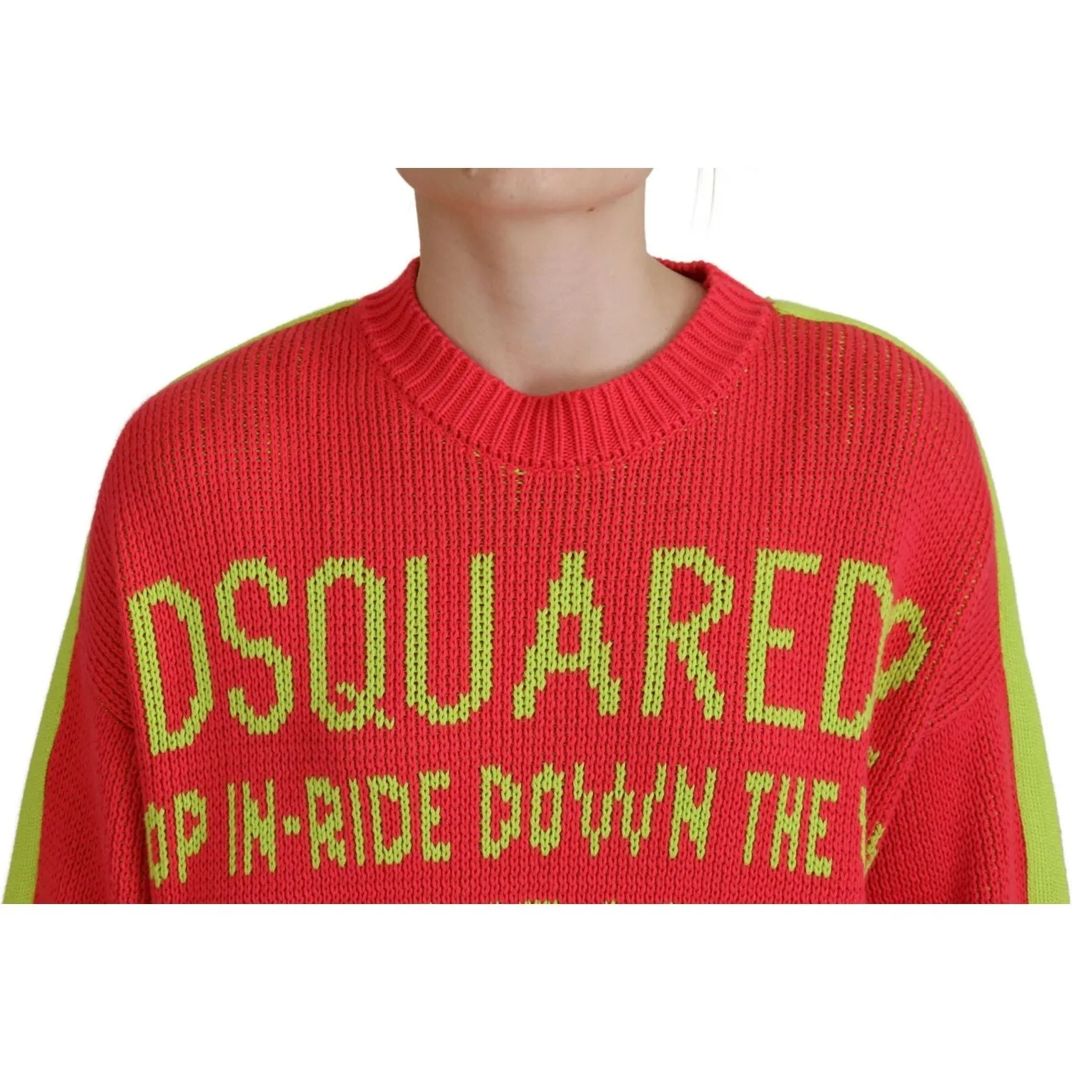 Dsquared² Multicolor Cotton Knitted Crewneck Pullover Sweater