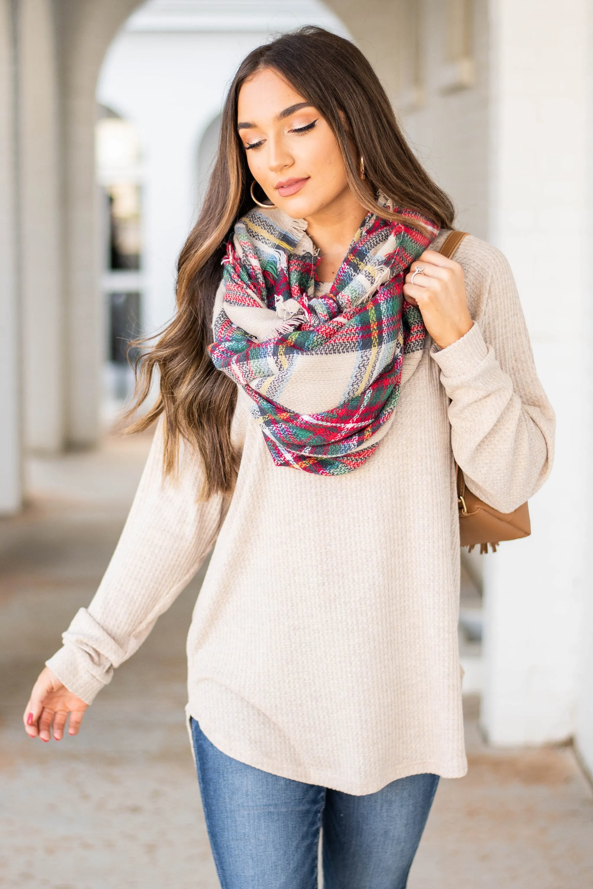 Easy Like Sunday Oatmeal Brown Waffle Tunic