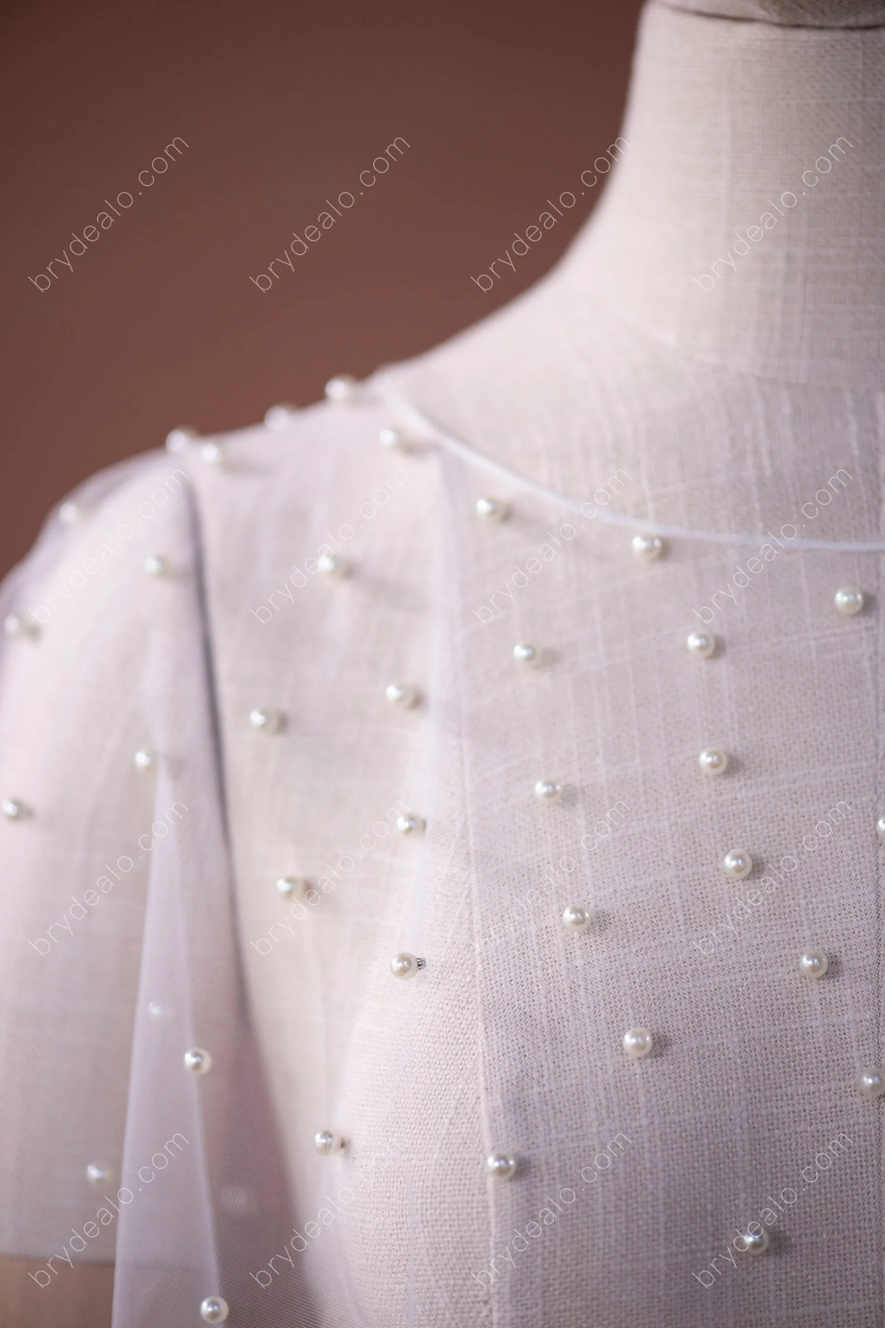 Elegant Pearls Short Bridal Cape for Sale