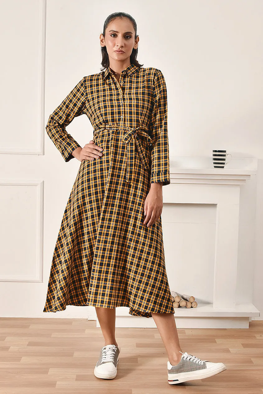 Elegant Plaid Flannel Dress