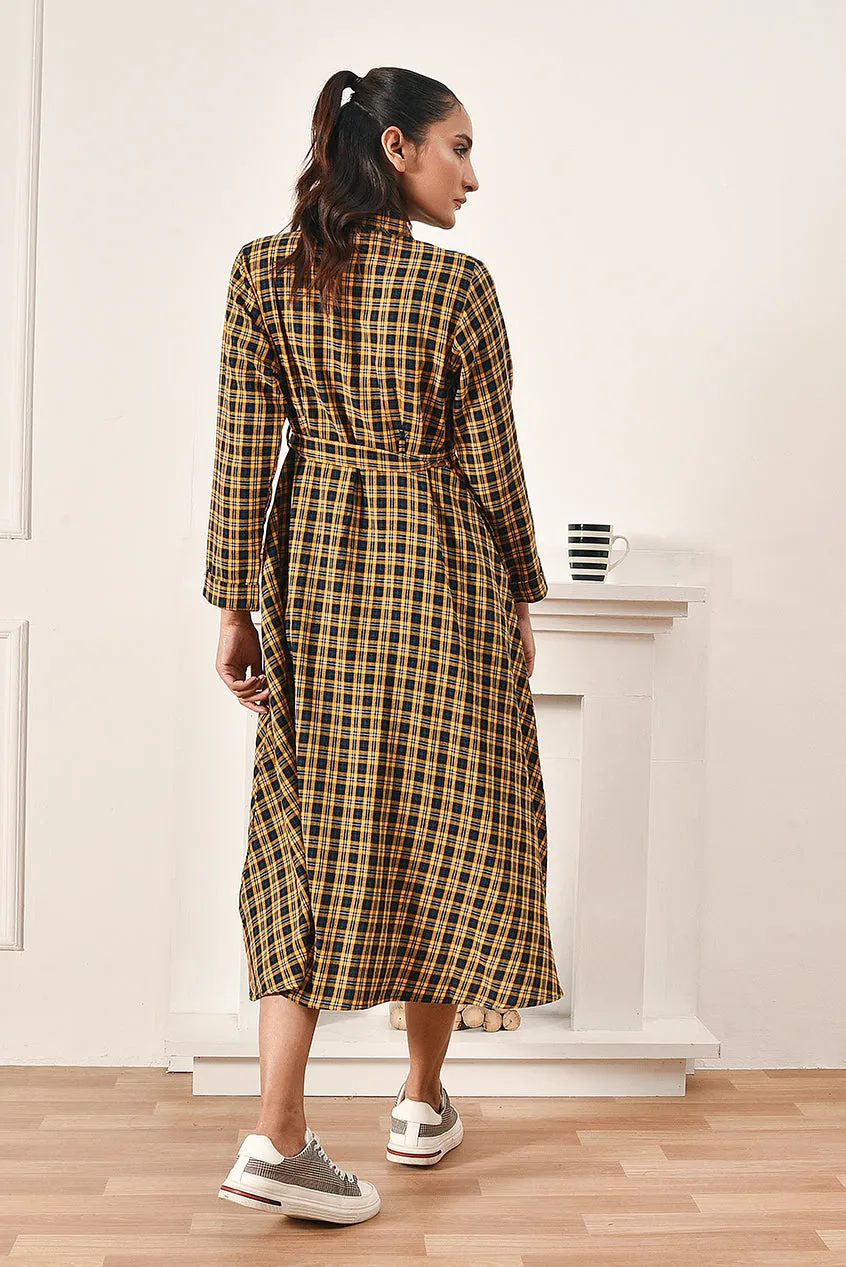 Elegant Plaid Flannel Dress