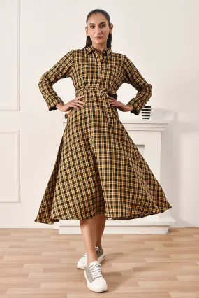 Elegant Plaid Flannel Dress