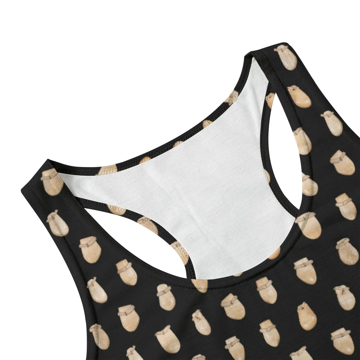 Elk Teeth on Black Eco-friendly Women's Tank Top