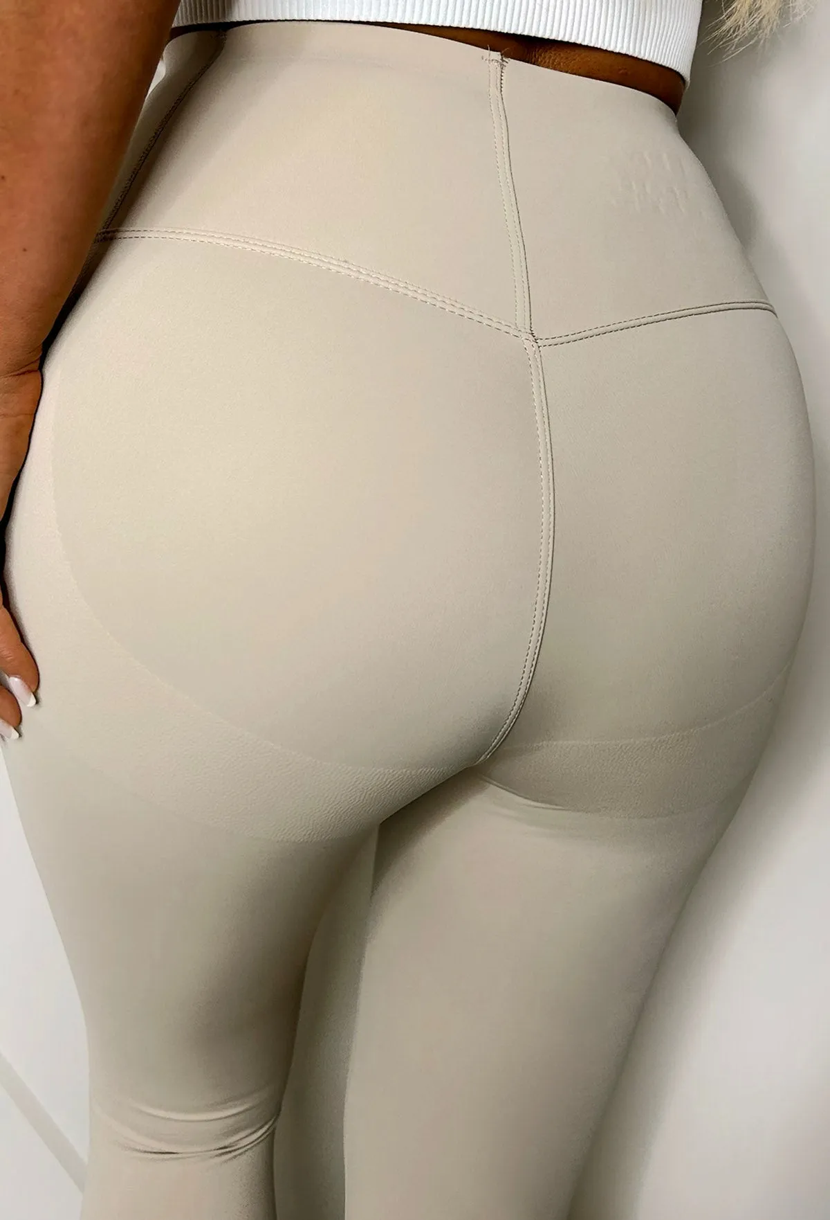 Energy Is A Vibe Beige Super High Waisted Energy Leggings