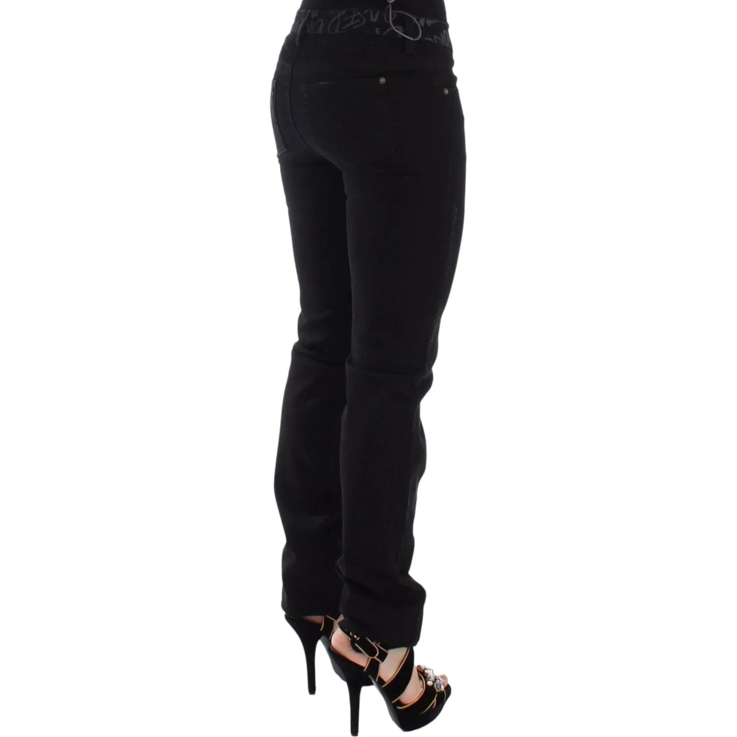 Ermanno Scervino Chic Black Skinny Statement Jeans