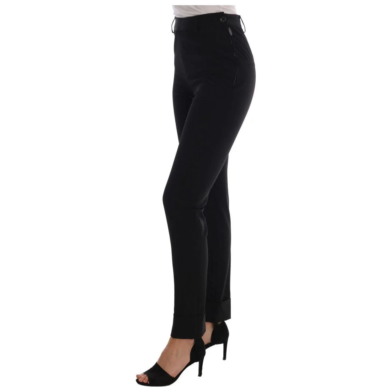 Ermanno Scervino Sleek Black Stirrup Leggings