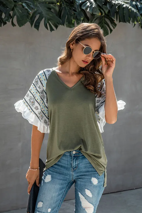 Forever Favorite Boho Printed Sleeve Top - 2 Colors