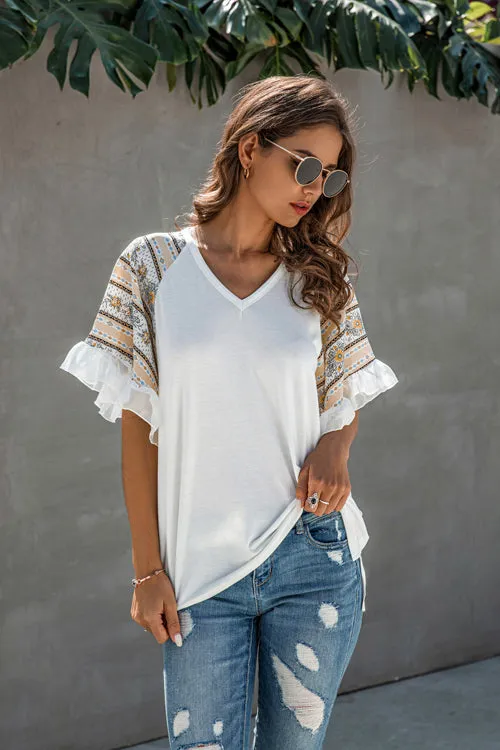 Forever Favorite Boho Printed Sleeve Top - 2 Colors