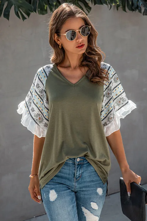 Forever Favorite Boho Printed Sleeve Top - 2 Colors