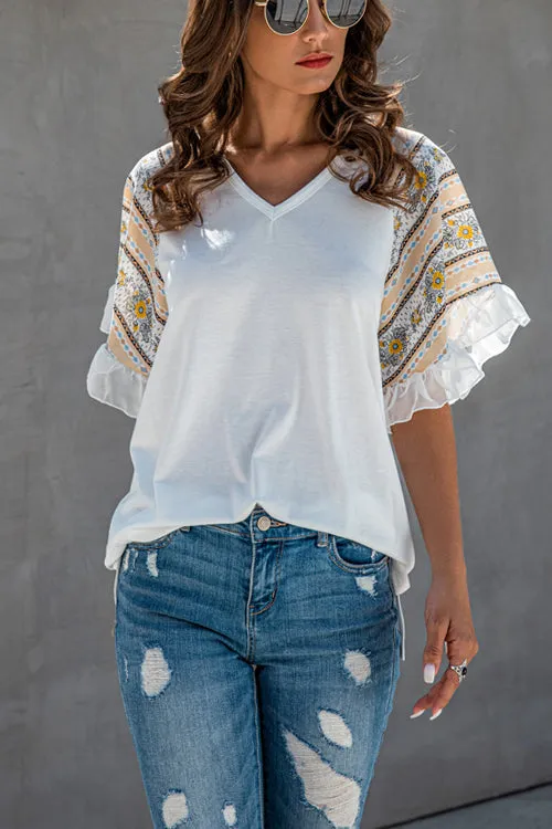 Forever Favorite Boho Printed Sleeve Top - 2 Colors