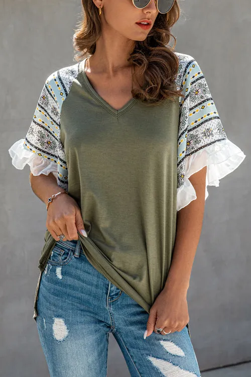 Forever Favorite Boho Printed Sleeve Top - 2 Colors