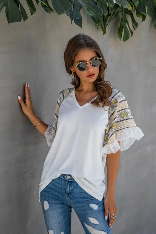 Forever Favorite Boho Printed Sleeve Top - 2 Colors