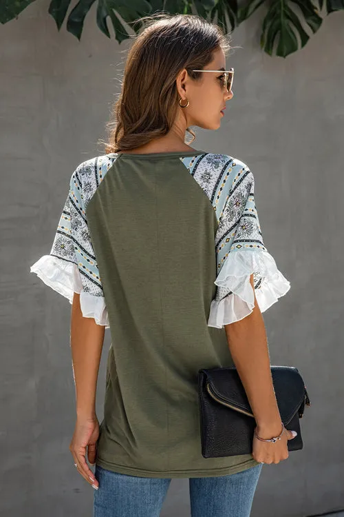 Forever Favorite Boho Printed Sleeve Top - 2 Colors