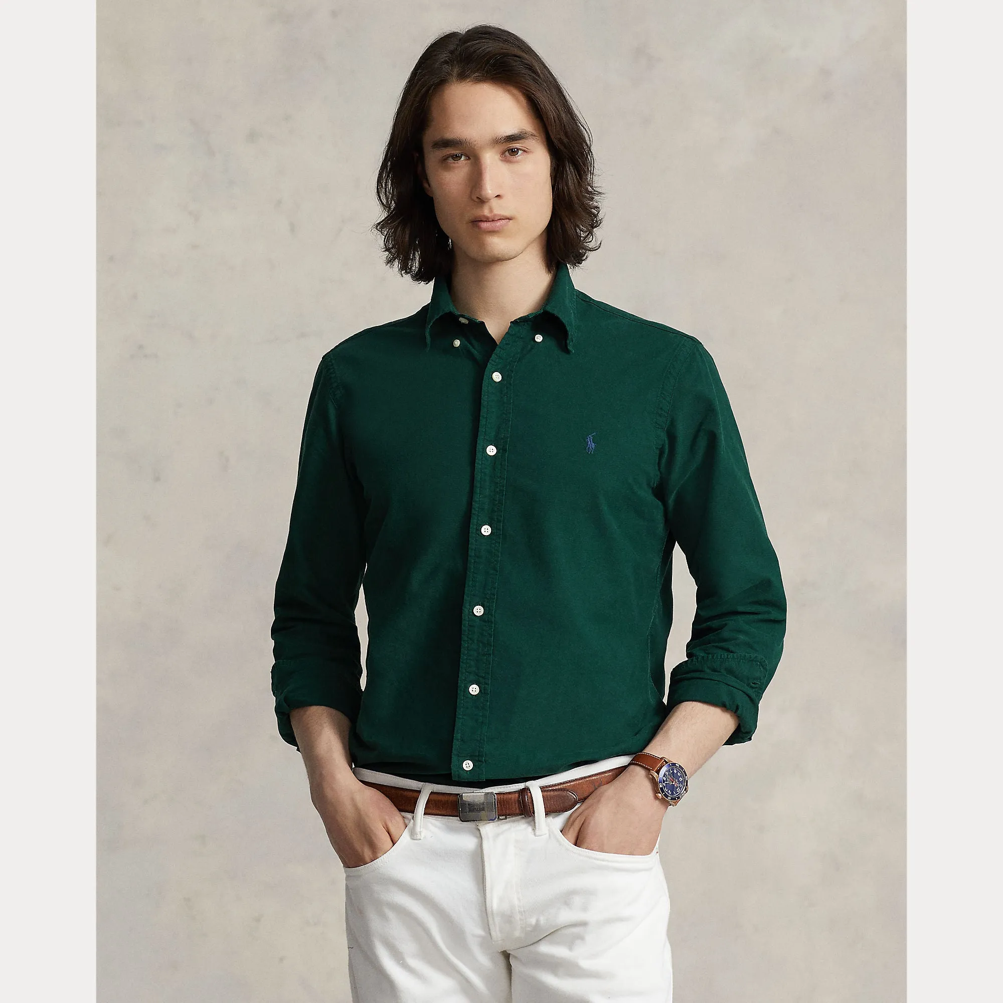 GARMENT-DYED OXFORD SHIRT