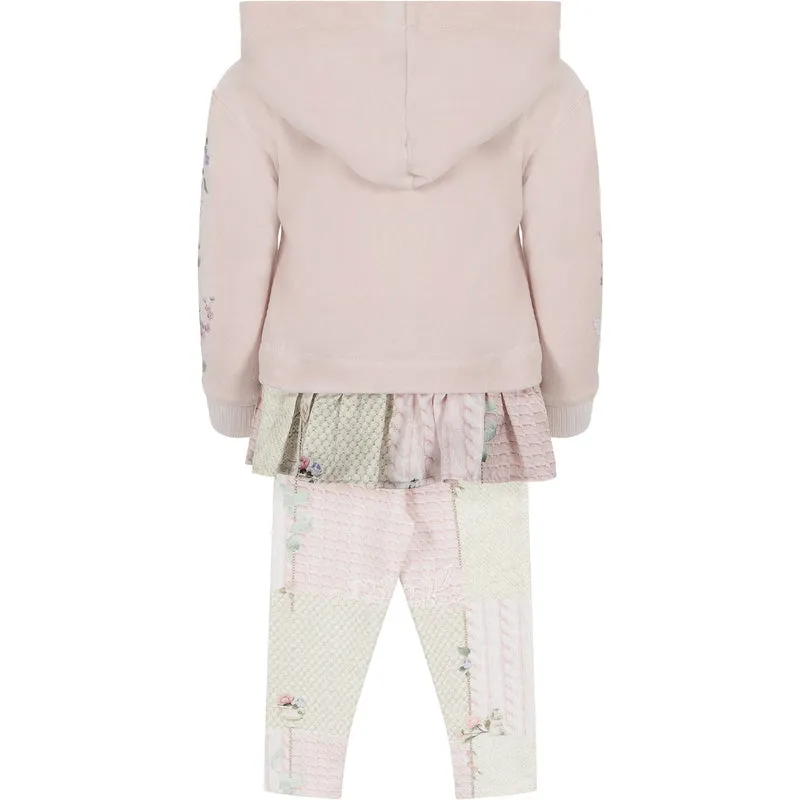 Girls Pink hooded Legging Set