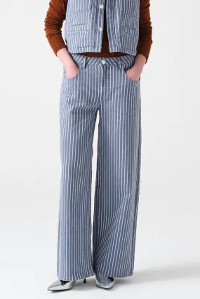 Gracie Jean in Washed Denim Wide Stripe