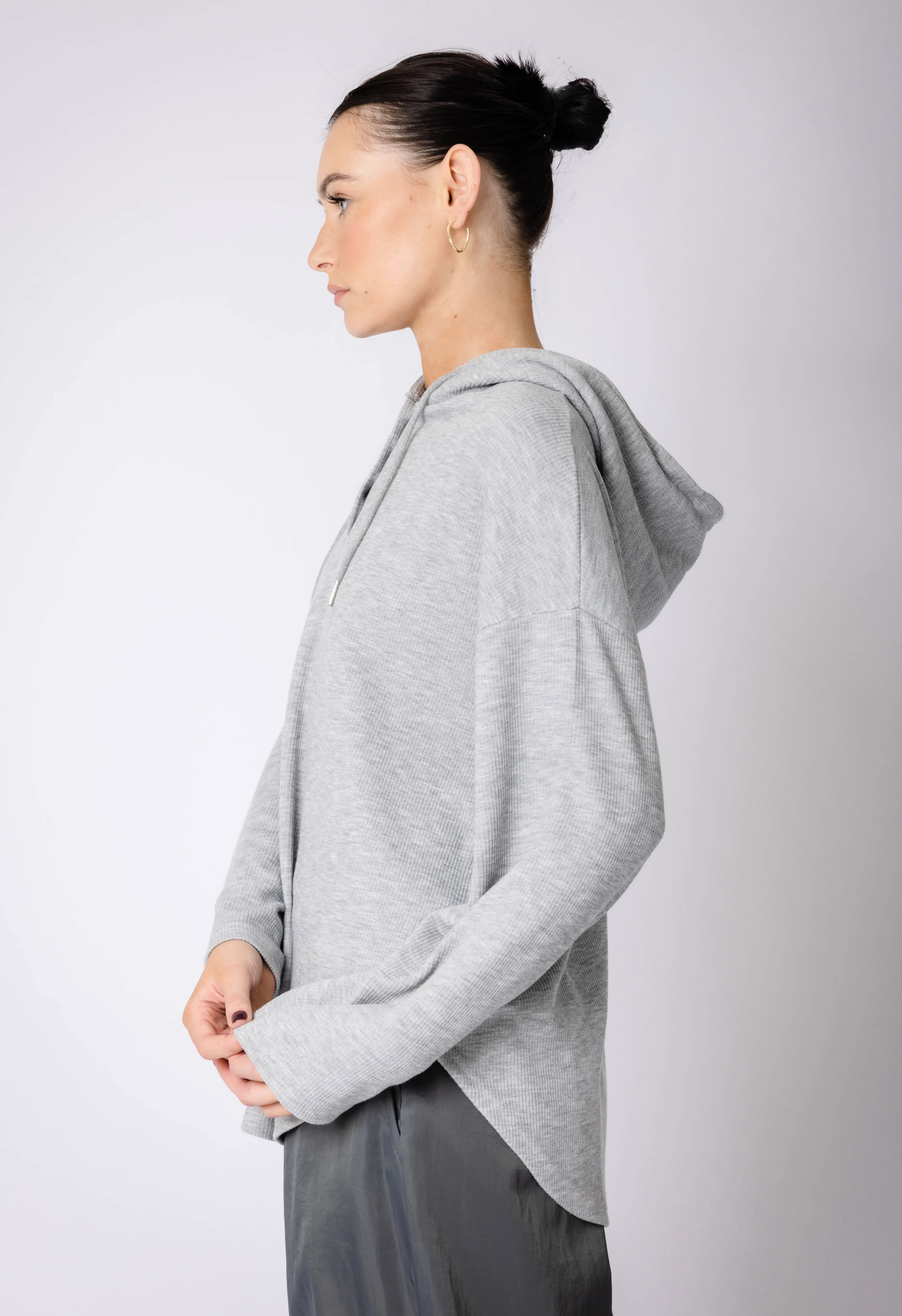 Grey Henley Hoodie