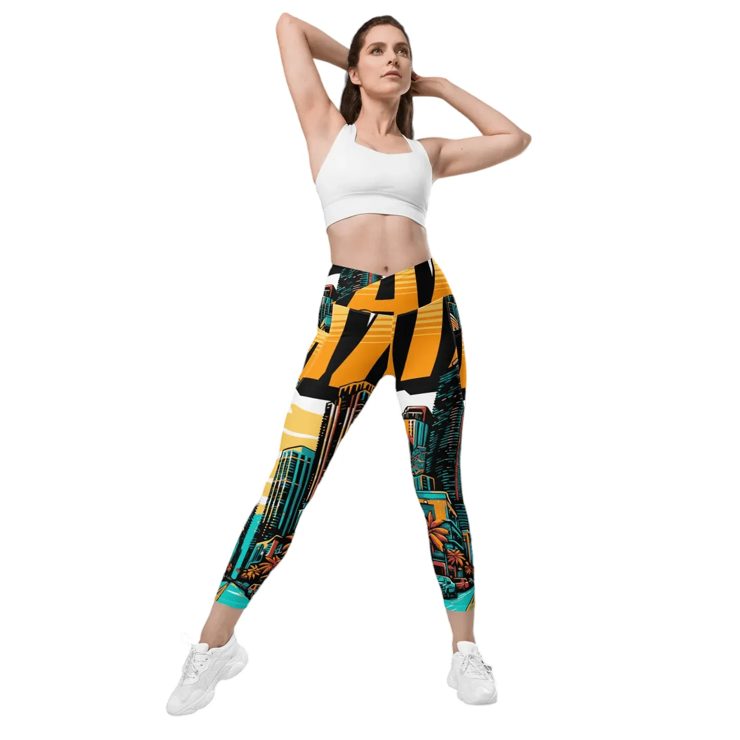 GYMPOLO Crossover leggings with pockets