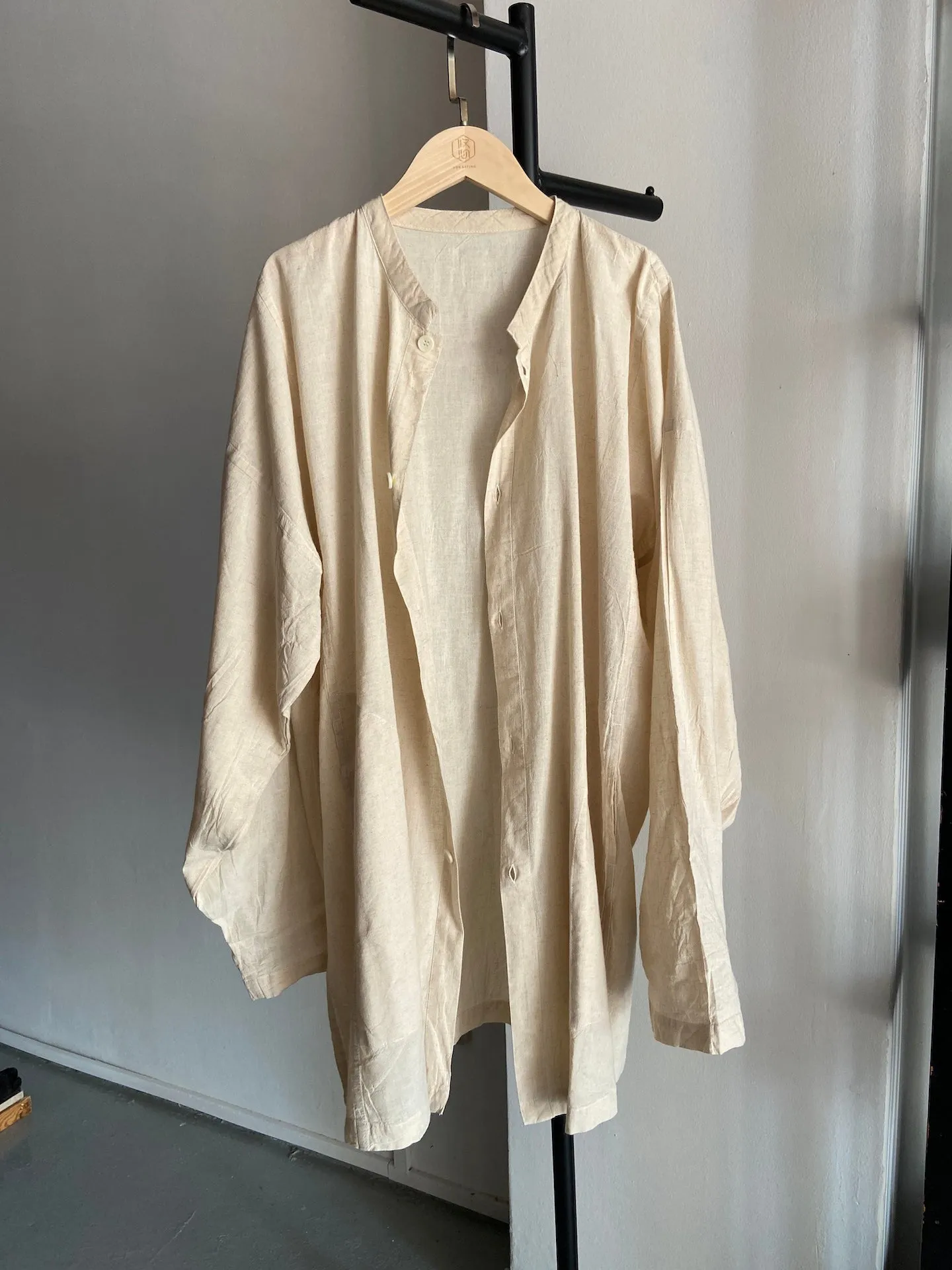 Hand-dyed Button Shirt - Long Sleeve (Off White)