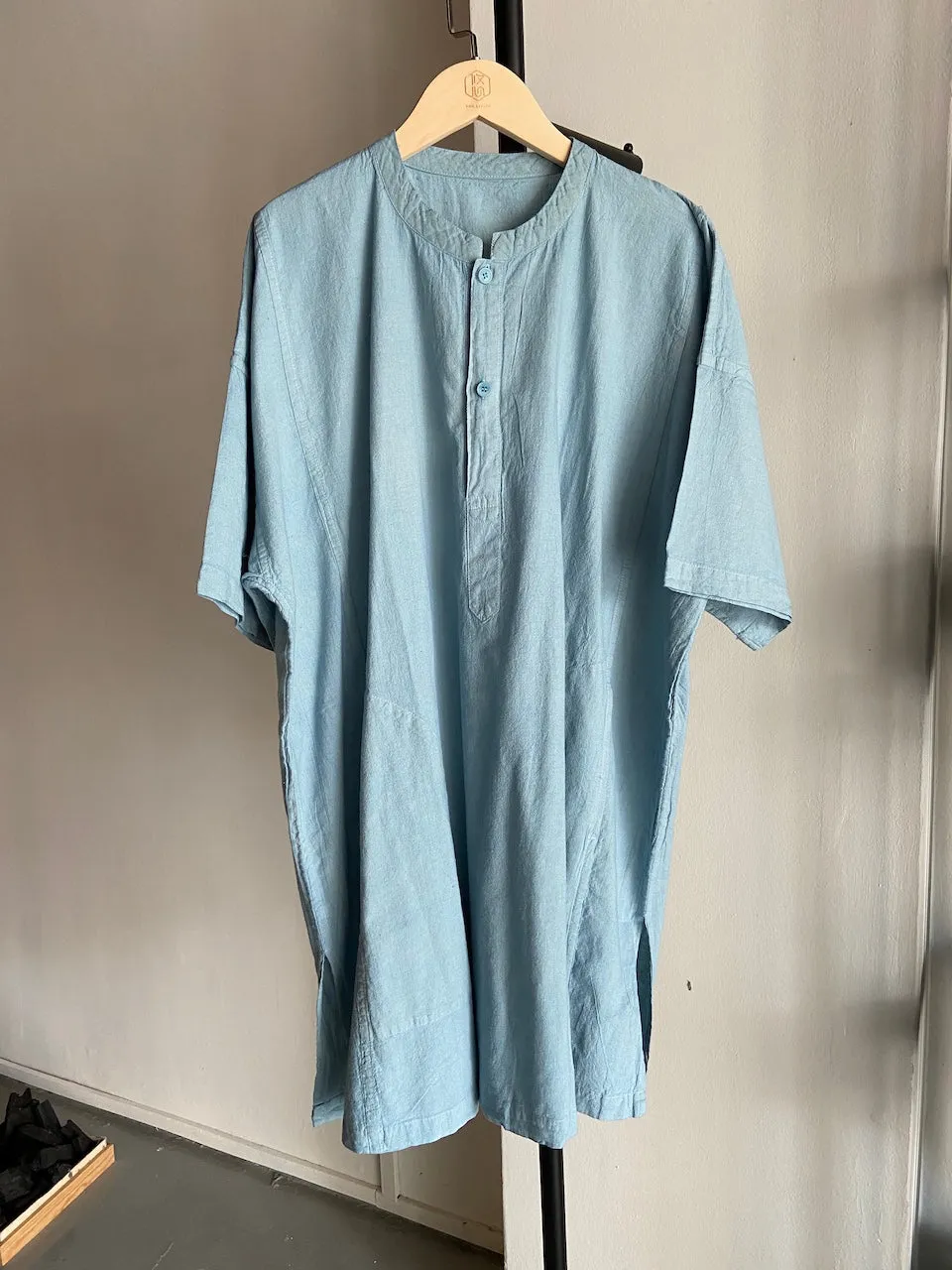 Hand-dyed Collar Shirt  (Light Blue)