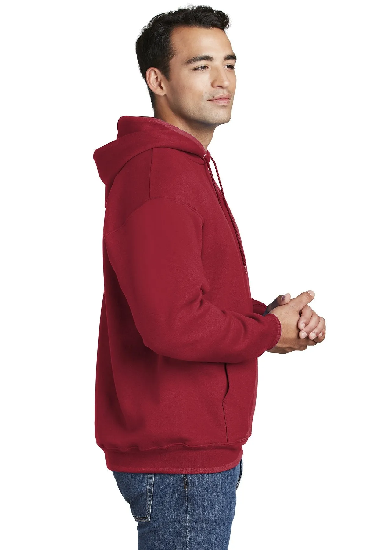 Hanes Ultimate Cotton Pullover Hooded Sweatshirt F170 Deep Red