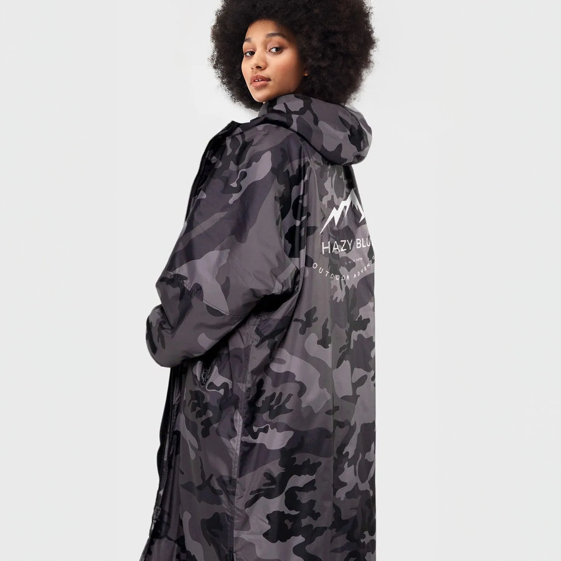 Hazy Blue Unisex Waterproof Camo Edition All Weather Changing Robe