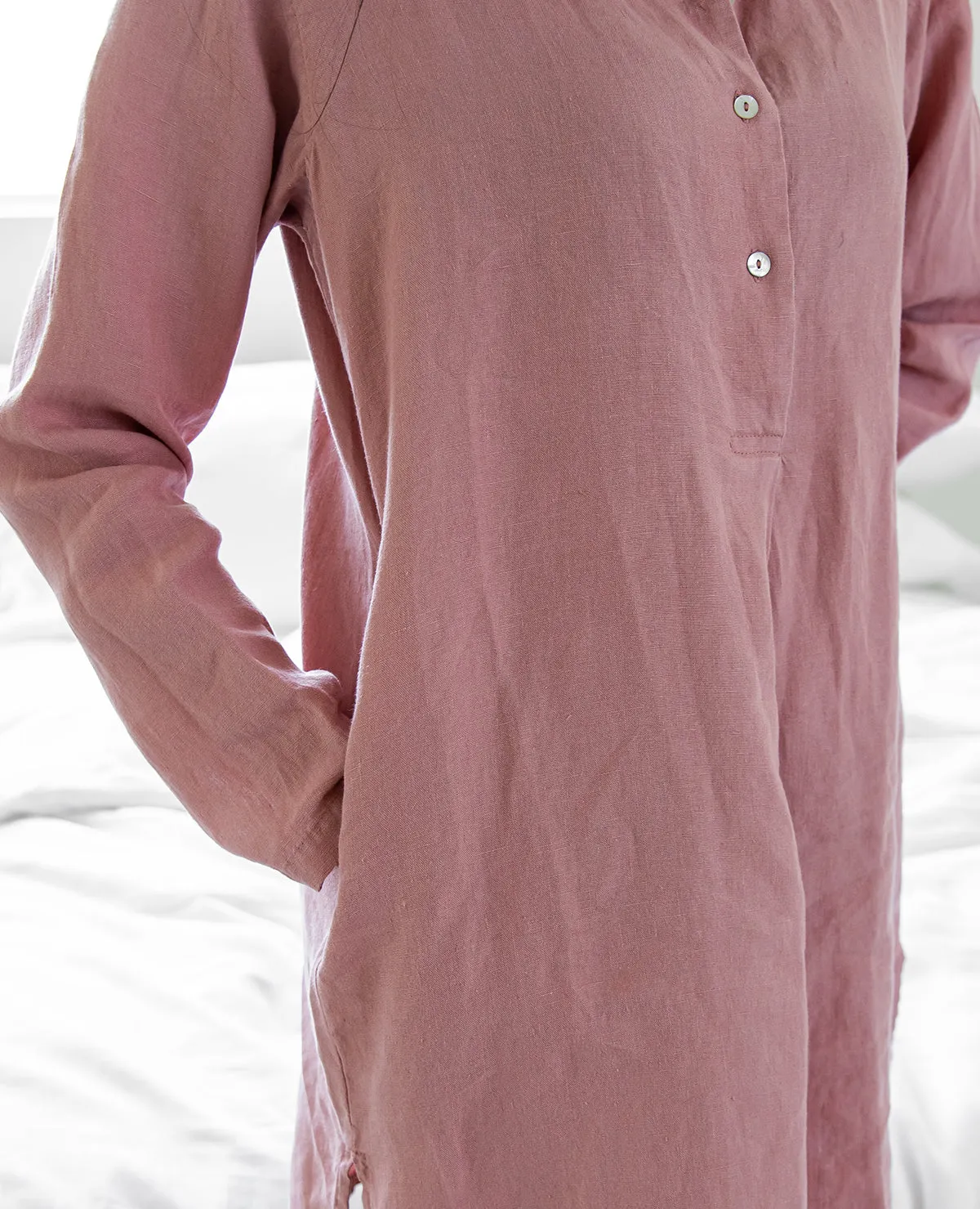 Henna Linen Nightshirt - XS LEFT