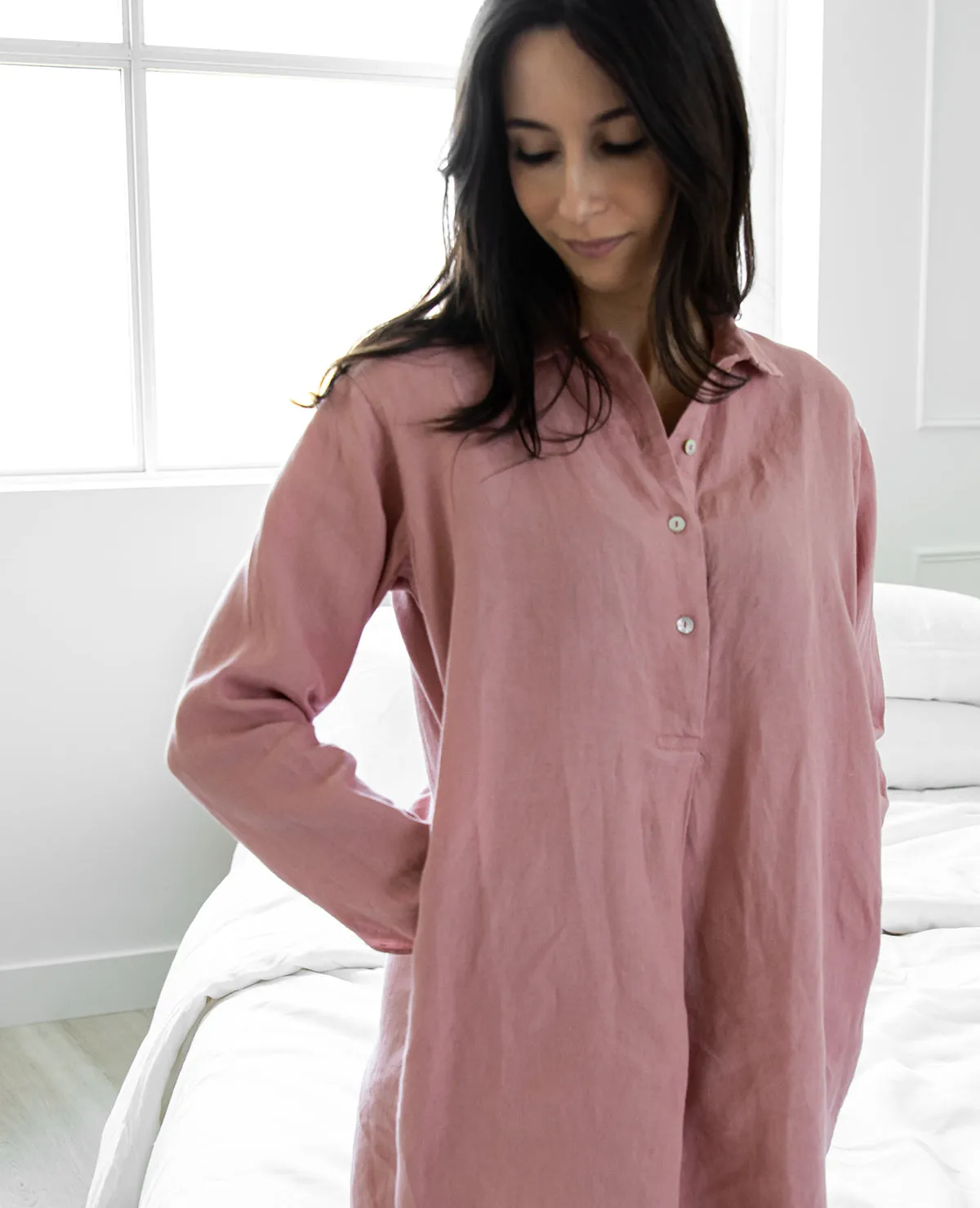 Henna Linen Nightshirt - XS LEFT